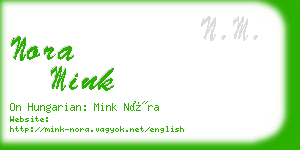 nora mink business card